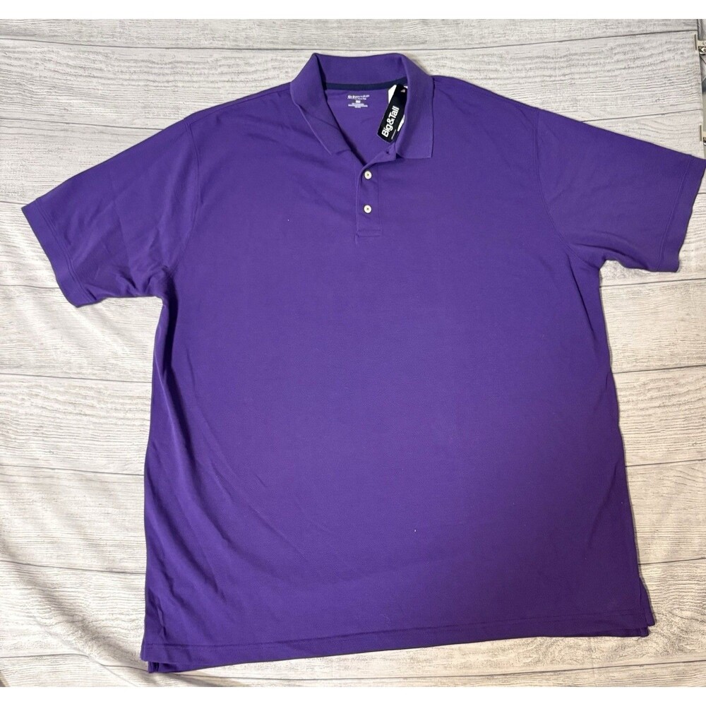 St John's Bay Big Tall Polo Shirt Men's 3XLT Purple NWT heritage pique Polo -151